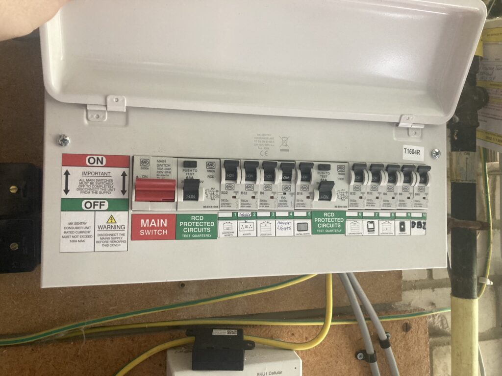 A neat consumer unit fuse box